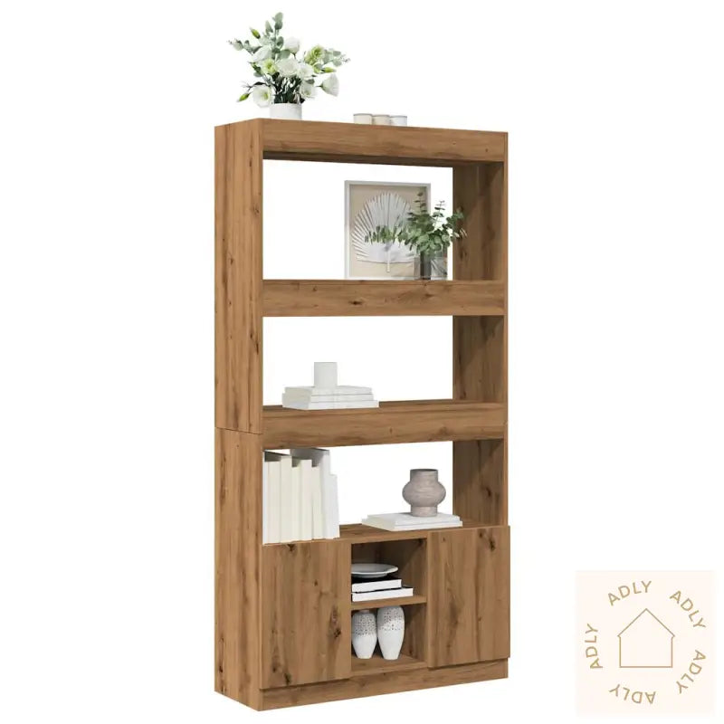 Highboard Artisan Eik 92X33X180 Cm Konstruert Tre