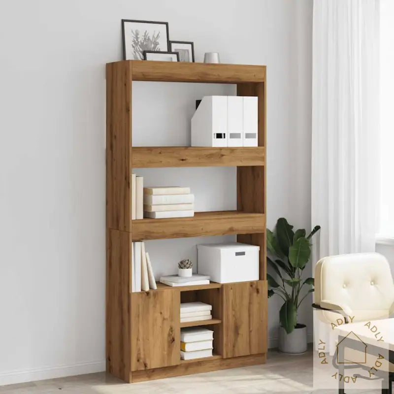 Highboard Artisan Eik 92X33X180 Cm Konstruert Tre