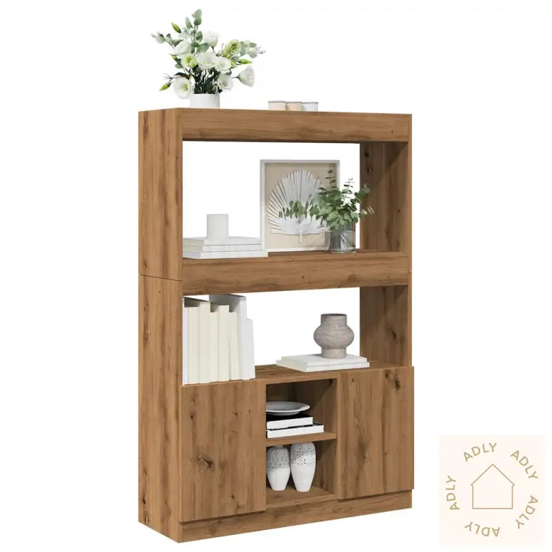 Highboard Artisan Eik 92X33X140 Cm Konstruert Tre