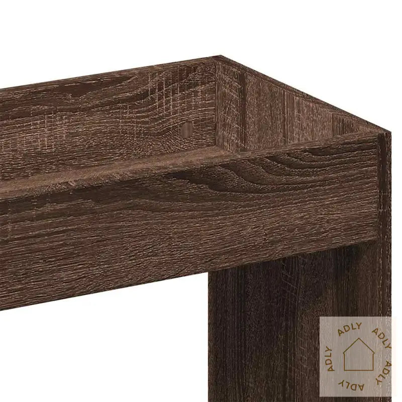 Highboard Brun Eik 92X33X180 Cm Konstruert Tre