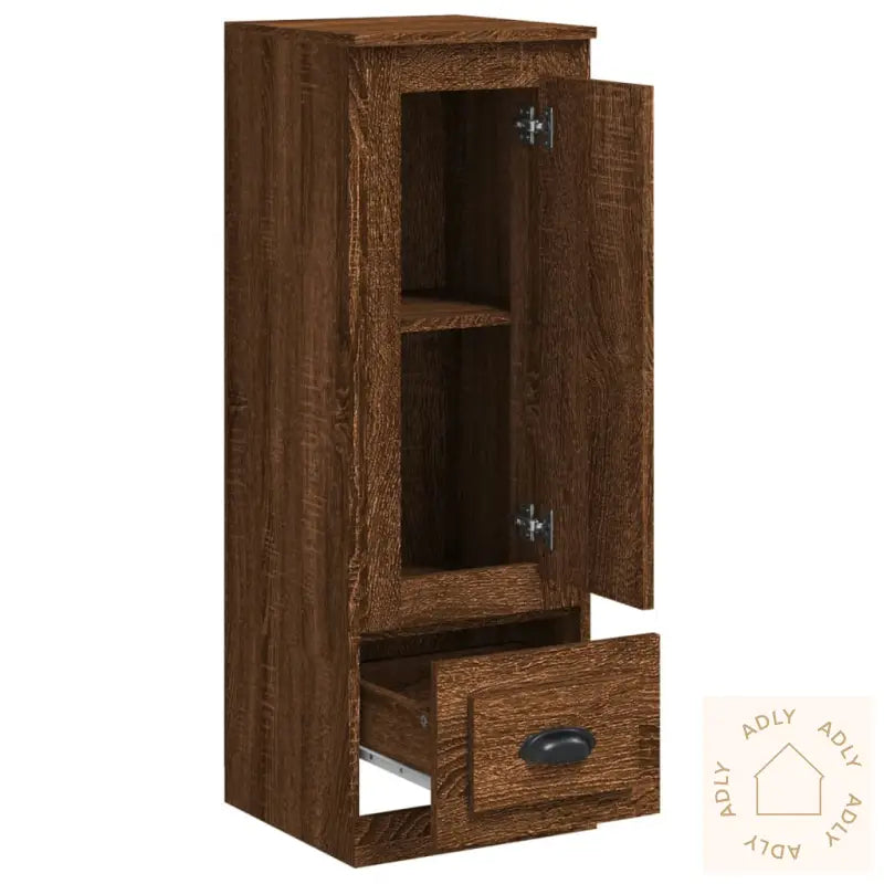 Highboard Brun Eik 36X35,5X103,5 Cm Konstruert Tre