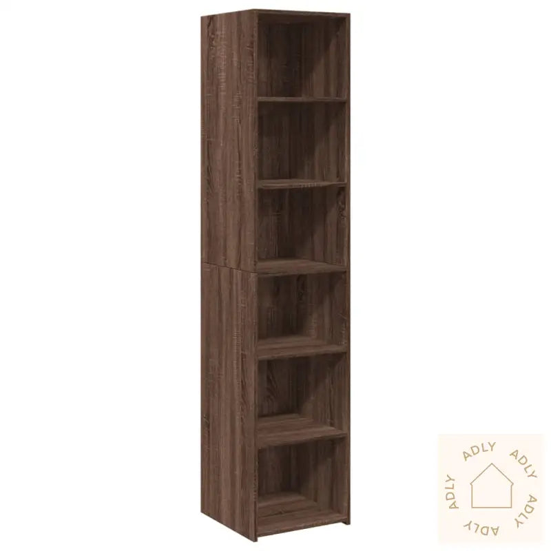 Highboard Brun Eik 40X41X185 Cm Konstruert Tre