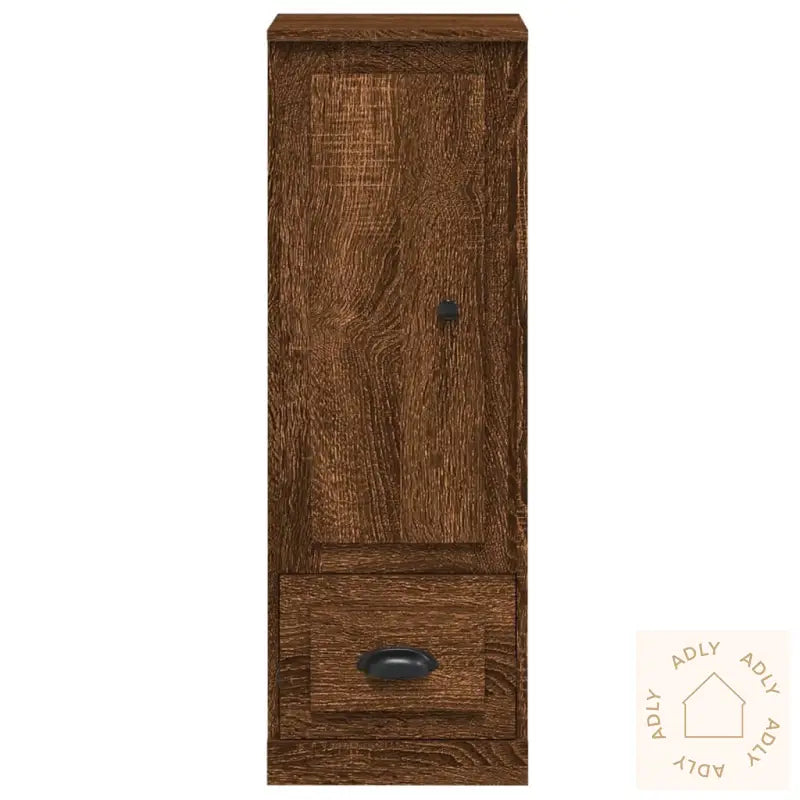 Highboard Brun Eik 36X35,5X103,5 Cm Konstruert Tre