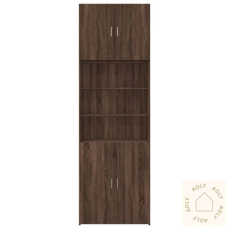 Highboard Brun Eik 80X42,5X249 Cm Konstruert Tre