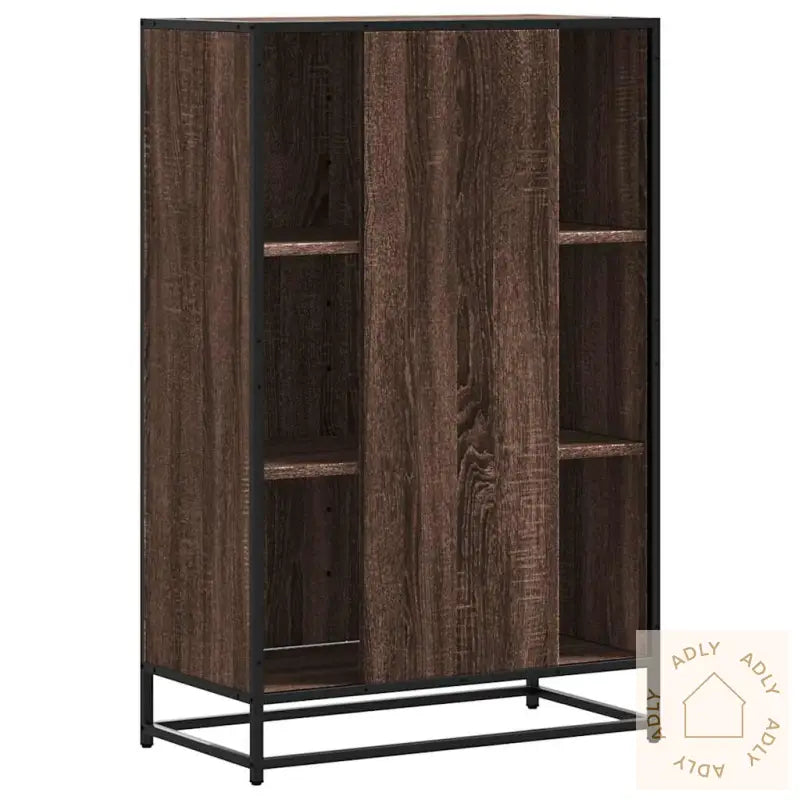 Highboard Brun Eik 68X35X106,5 Cm Konstruert Tre Og Metall