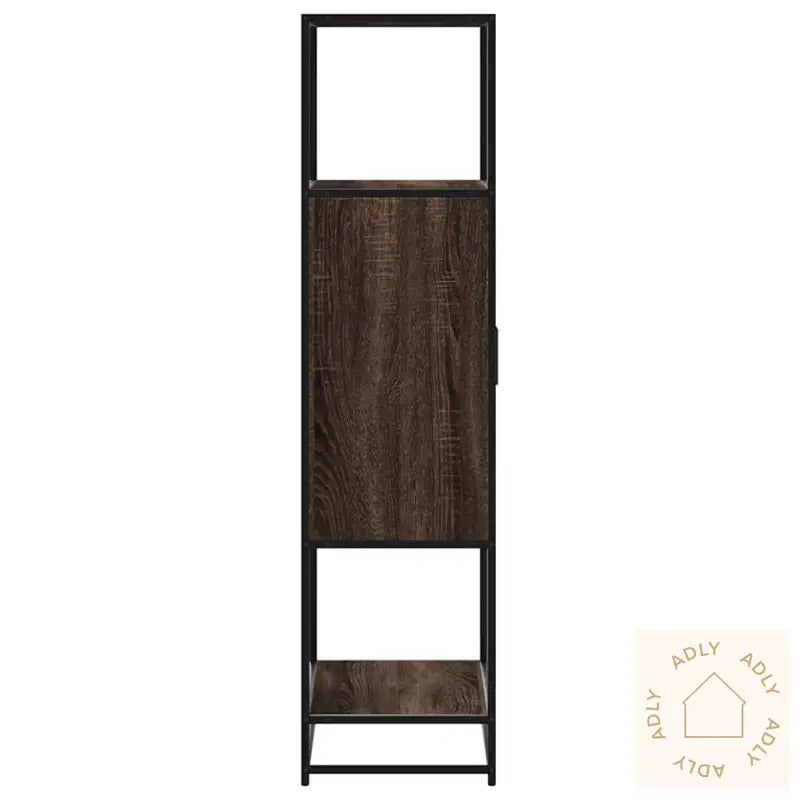 Highboard Brun Eik 68X35X139 Cm Konstruert Tre Og Metall