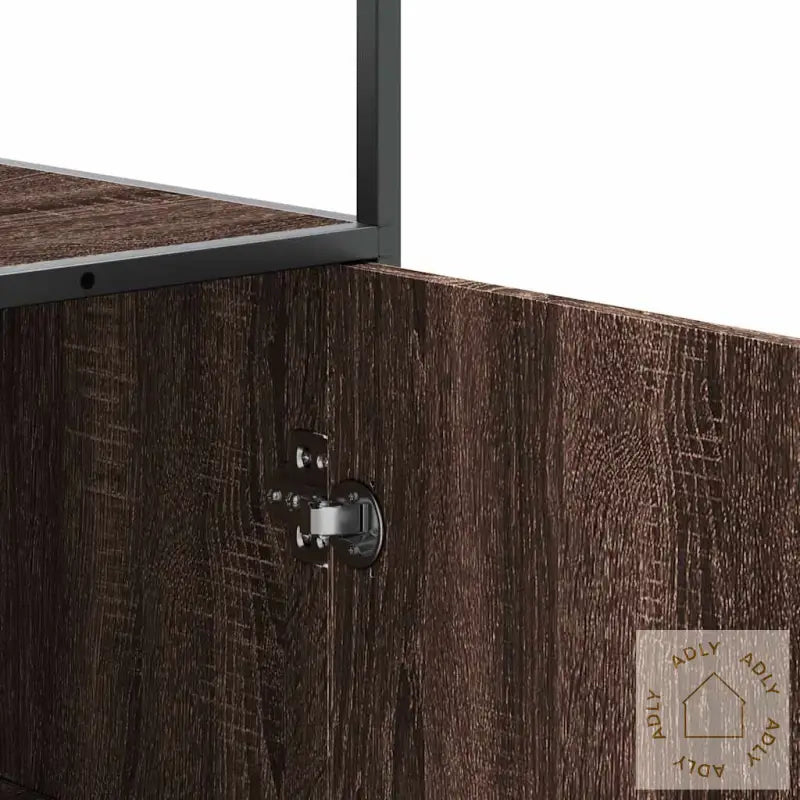 Highboard Brun Eik 35,5X35X139 Cm Konstruert Tre Og Metall