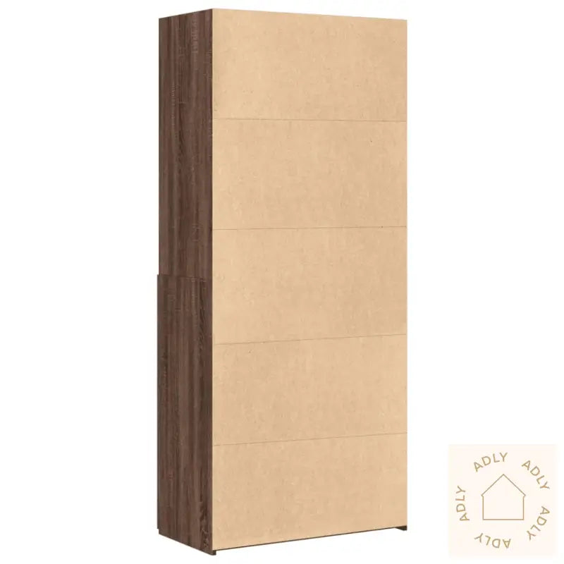 Highboard Brun Eik 80X42,5X185 Cm Konstruert Tre