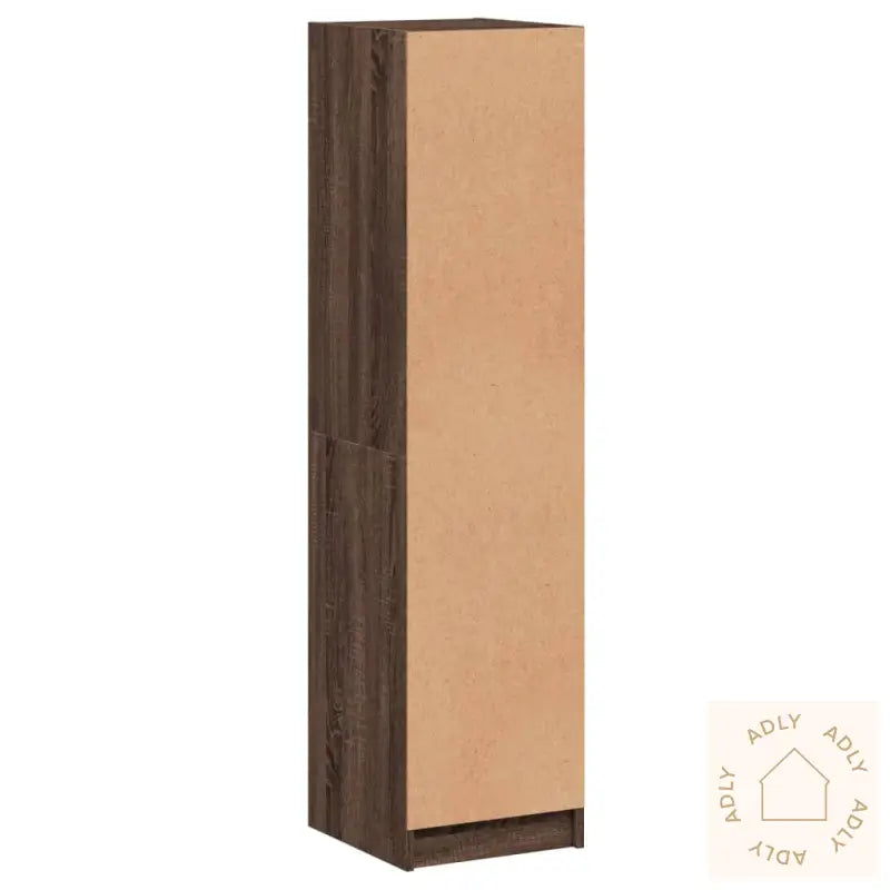 Highboard Med Glassdører Brun Eik 35X37X142 Cm