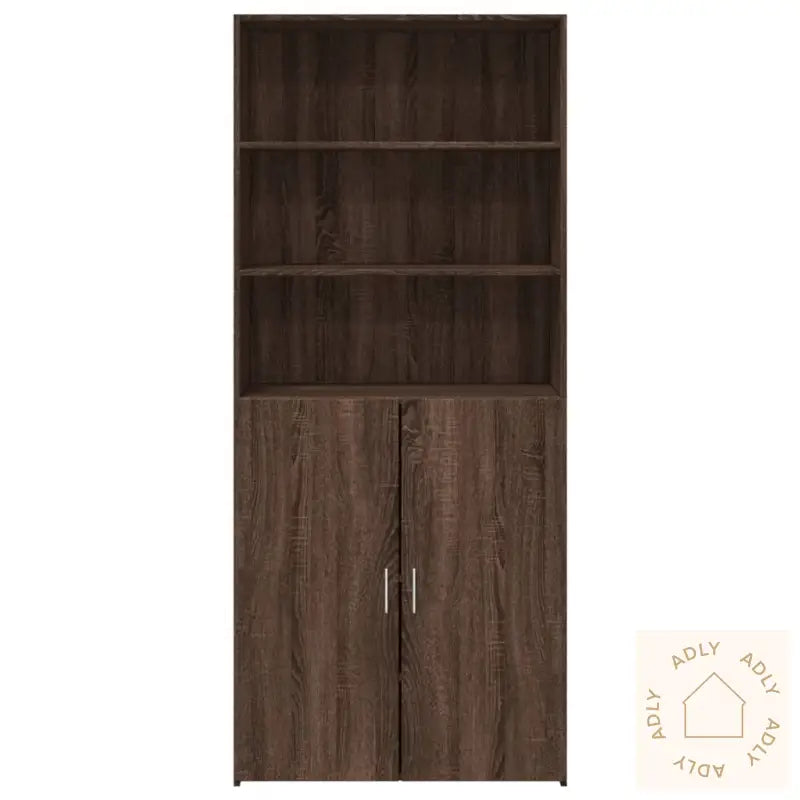 Highboard Brun Eik 80X42,5X185 Cm Konstruert Tre