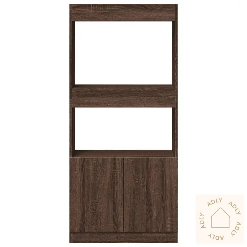 Highboard Brun Eik 63X33X140 Cm Konstruert Tre
