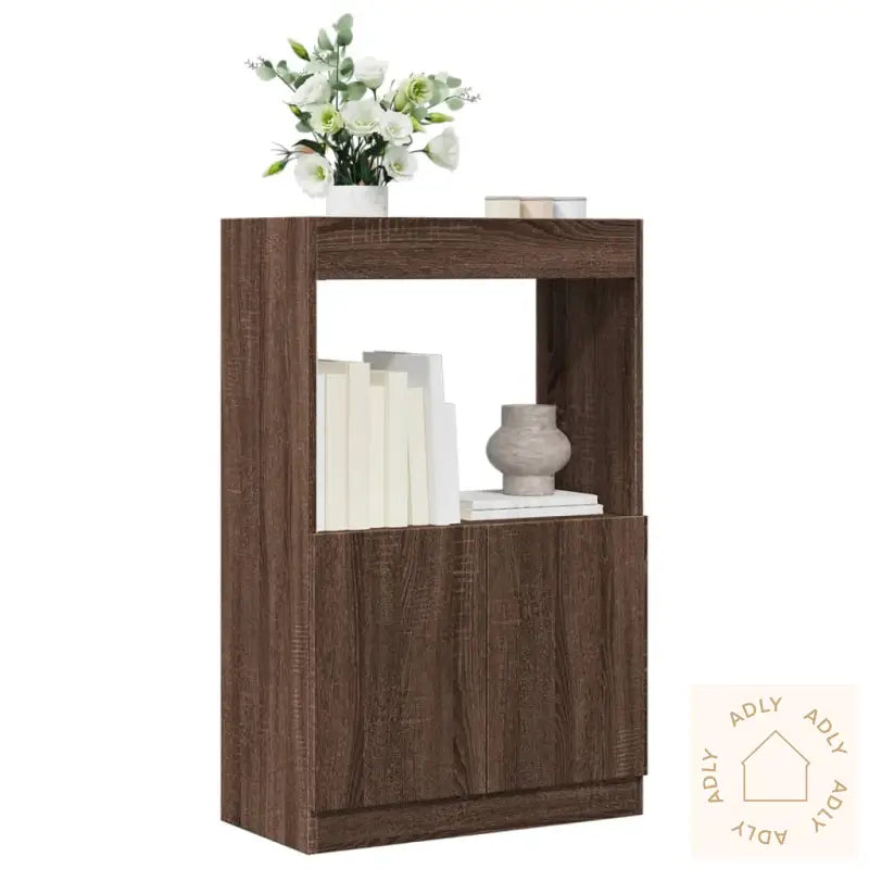 Highboard Brun Eik 63X33X100 Cm Konstruert Tre