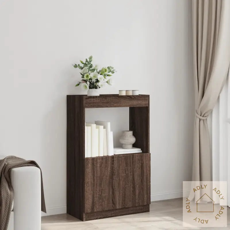 Highboard Brun Eik 63X33X100 Cm Konstruert Tre
