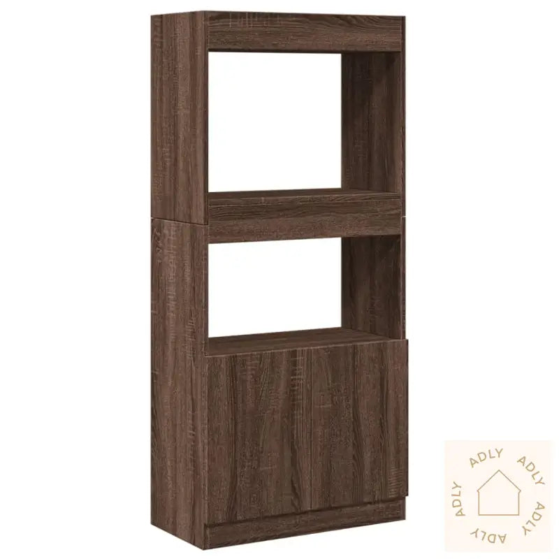 Highboard Brun Eik 63X33X140 Cm Konstruert Tre