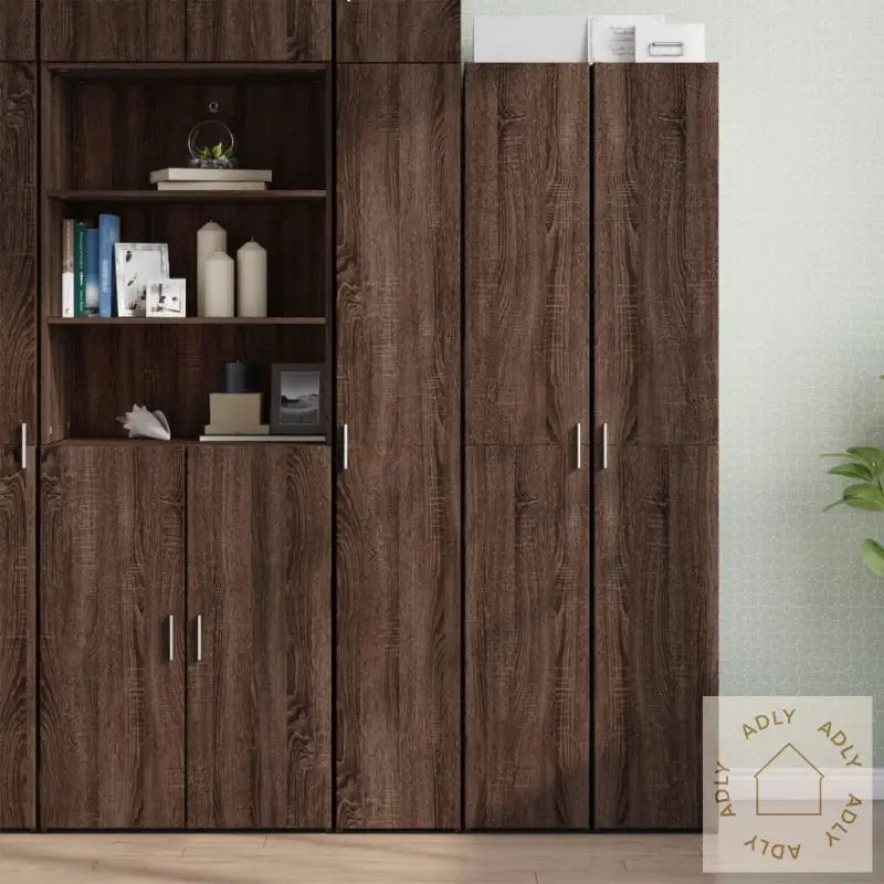 Hylle Brun Eik 30X42,5X185 Cm Konstruert Tre