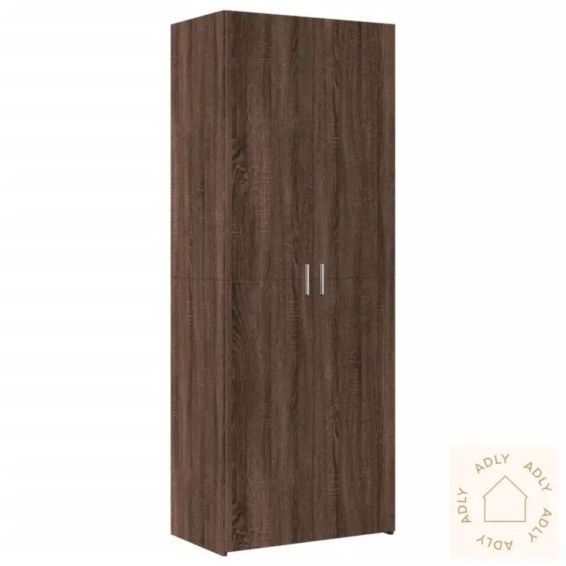 Highboard Brun Eik 70X42,5X185 Cm Konstruert Tre