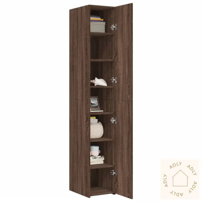 Hylle Brun Eik 30X42,5X185 Cm Konstruert Tre