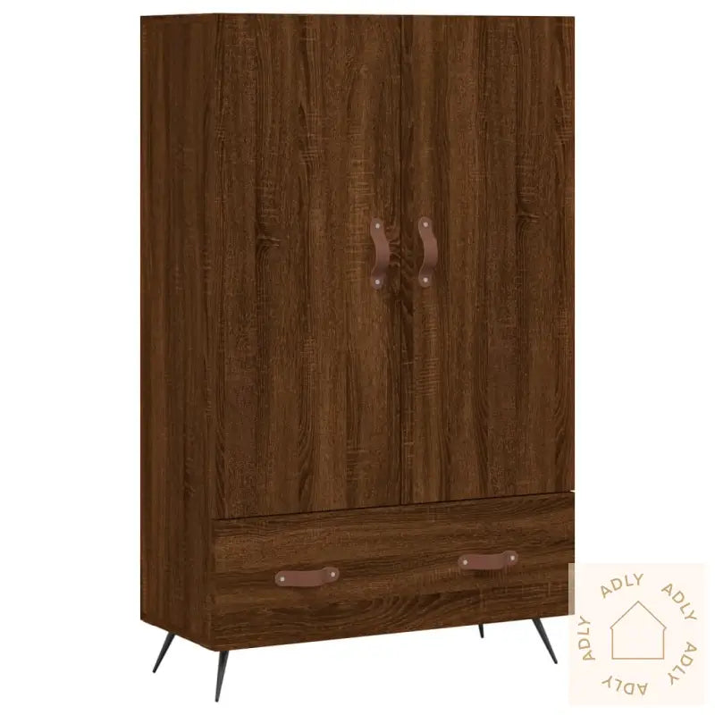 Highboard Brun Eik 69,5X31X115 Cm Konstruert Tre