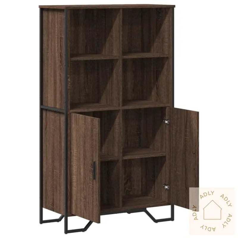 Highboard Brun Eik 79,5X35,5X137,5 Cm Konstruert Tre