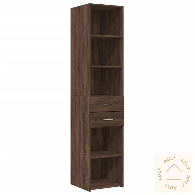 Hylle Brun Eik 40X42,5X185 Cm Konstruert Tre