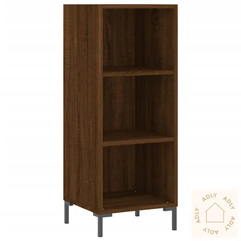 Highboard Brun Eik 34,5X34X180 Cm Konstruert Tre