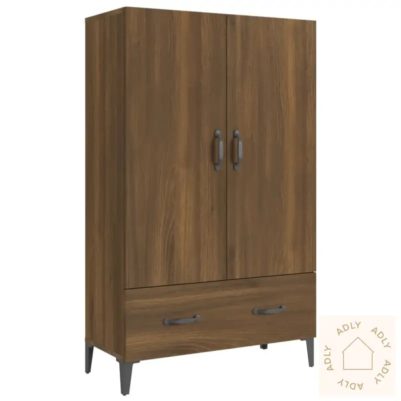 Highboard Brun Eik 70X31X115 Cm Konstruert Tre