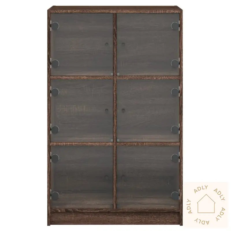 Highboard Med Dører Brun Eik 68X37X109 Cm Konstruert Tre