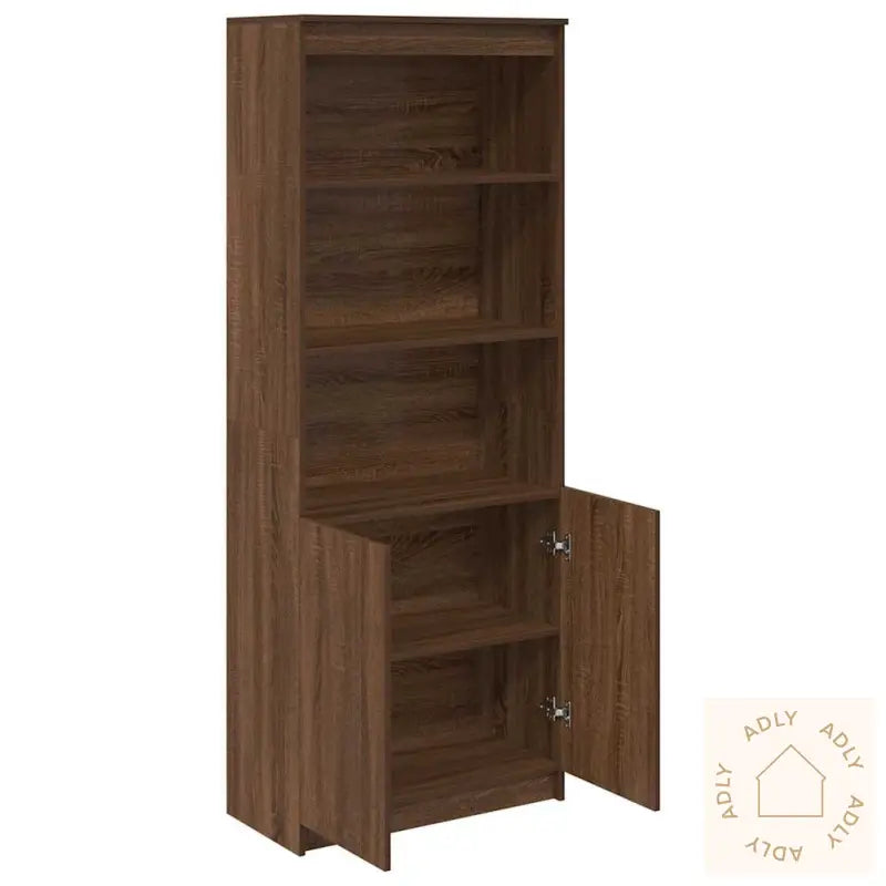 Highboard Brun Eik 70X35X180 Cm Konstruert Tre