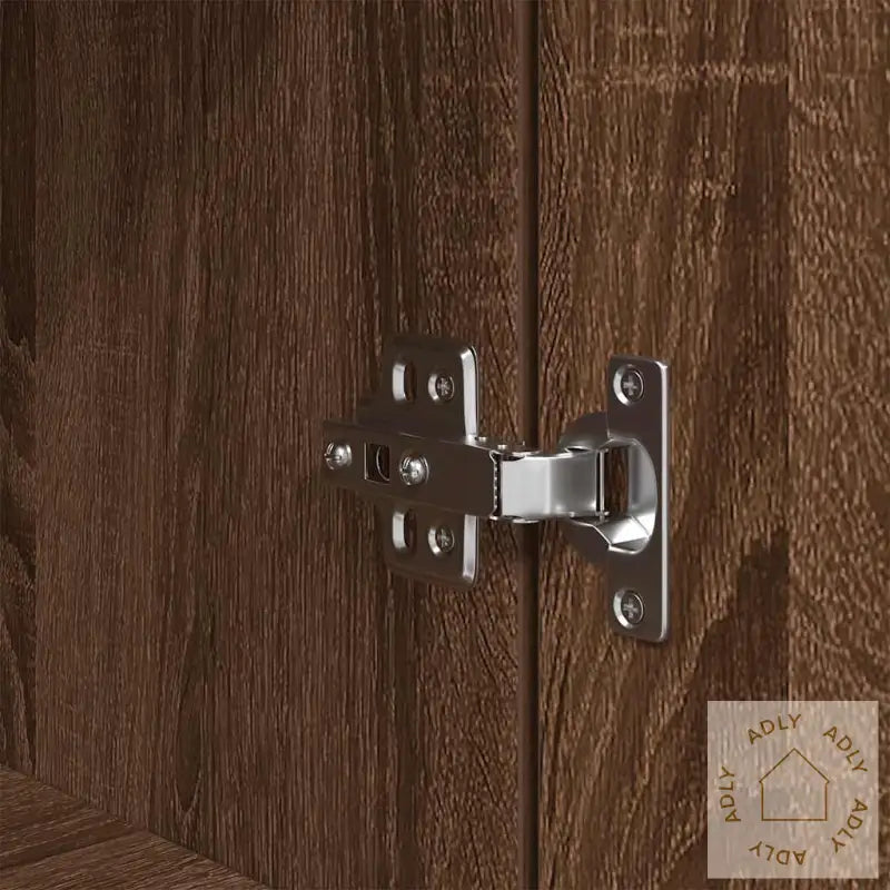 Highboard Brun Eik 70X35X180 Cm Konstruert Tre