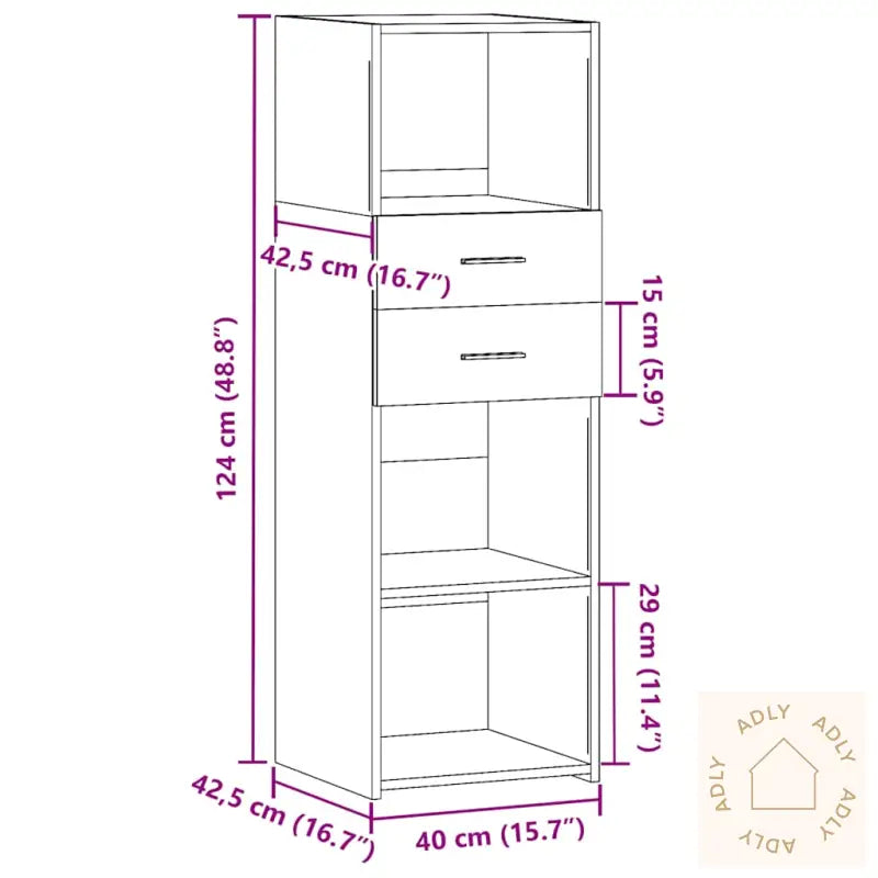 Hylle Brun Eik 40X42,5X124 Cm Konstruert Tre
