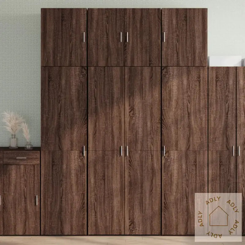 Highboard Brun Eik 80X42,5X249 Cm Konstruert Tre