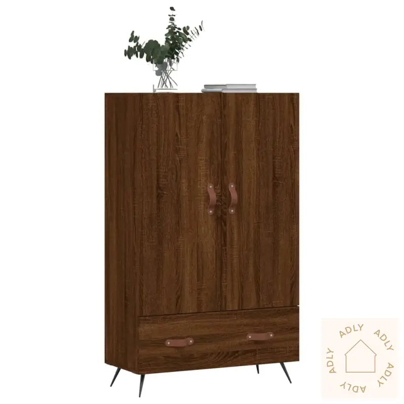 Highboard Brun Eik 69,5X31X115 Cm Konstruert Tre