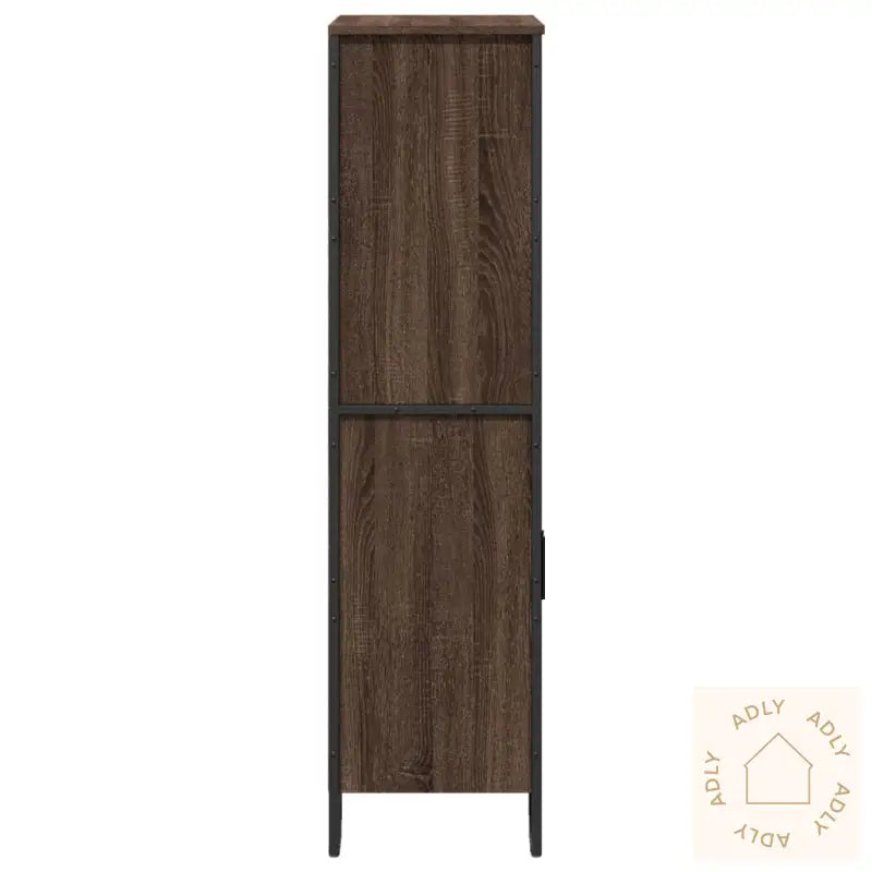 Highboard Brun Eik 79,5X35,5X137,5 Cm Konstruert Tre