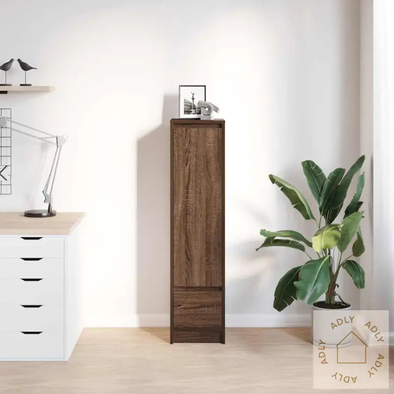 Høybord Brun Eik 29,5X34X119,5 Cm Konstruert Tre