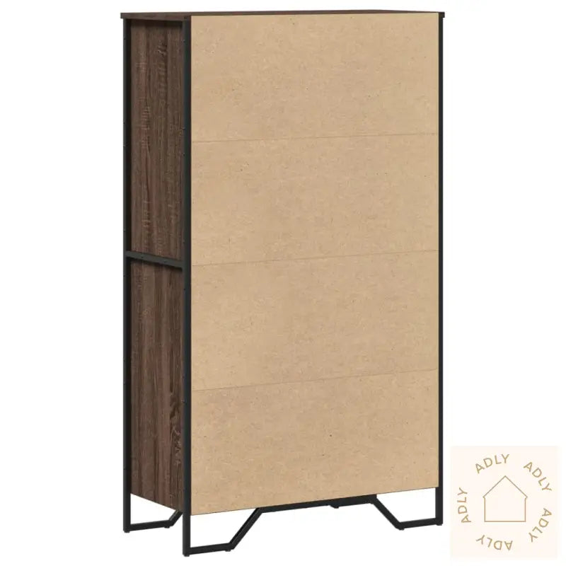 Highboard Brun Eik 79,5X35,5X137,5 Cm Konstruert Tre