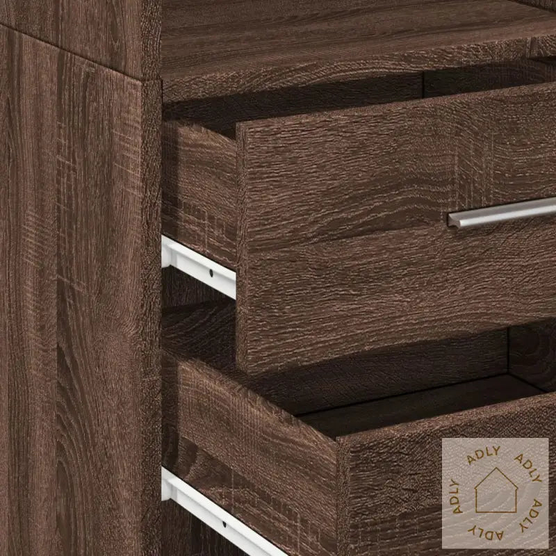 Hylle Brun Eik 40X42,5X185 Cm Konstruert Tre