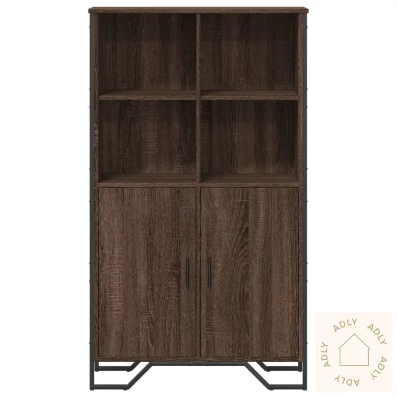 Highboard Brun Eik 79,5X35,5X137,5 Cm Konstruert Tre