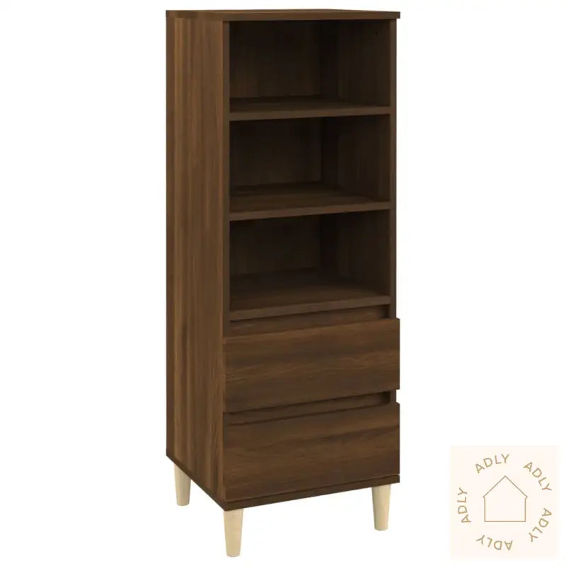 Highboard Brun Eik 40X36X110 Cm Konstruert Tre