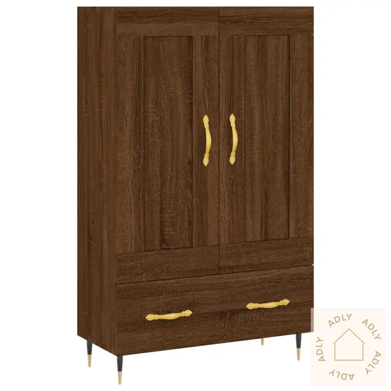 Highboard Brun Eik 69,5X31X115 Cm Konstruert Tre