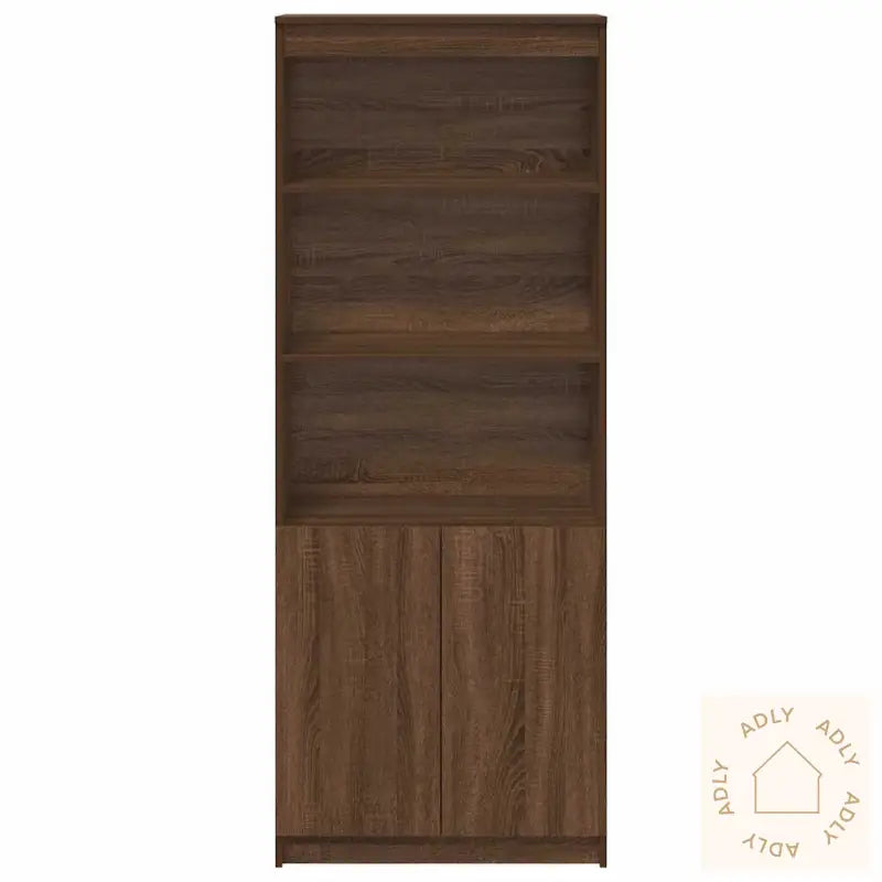 Highboard Brun Eik 70X35X180 Cm Konstruert Tre