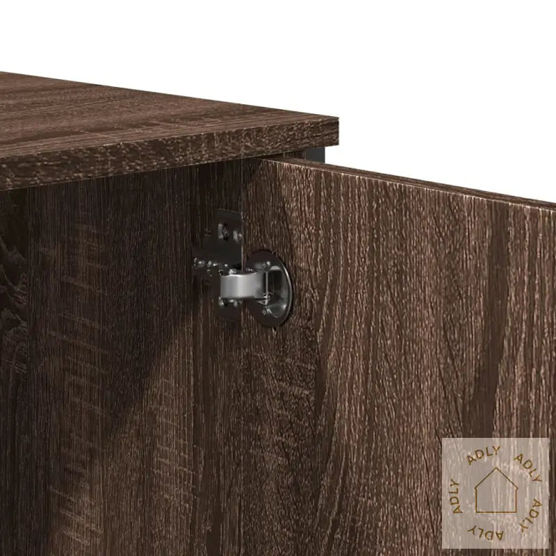 Highboard Brun Eik 79,5X35,5X137,5 Cm Konstruert Tre