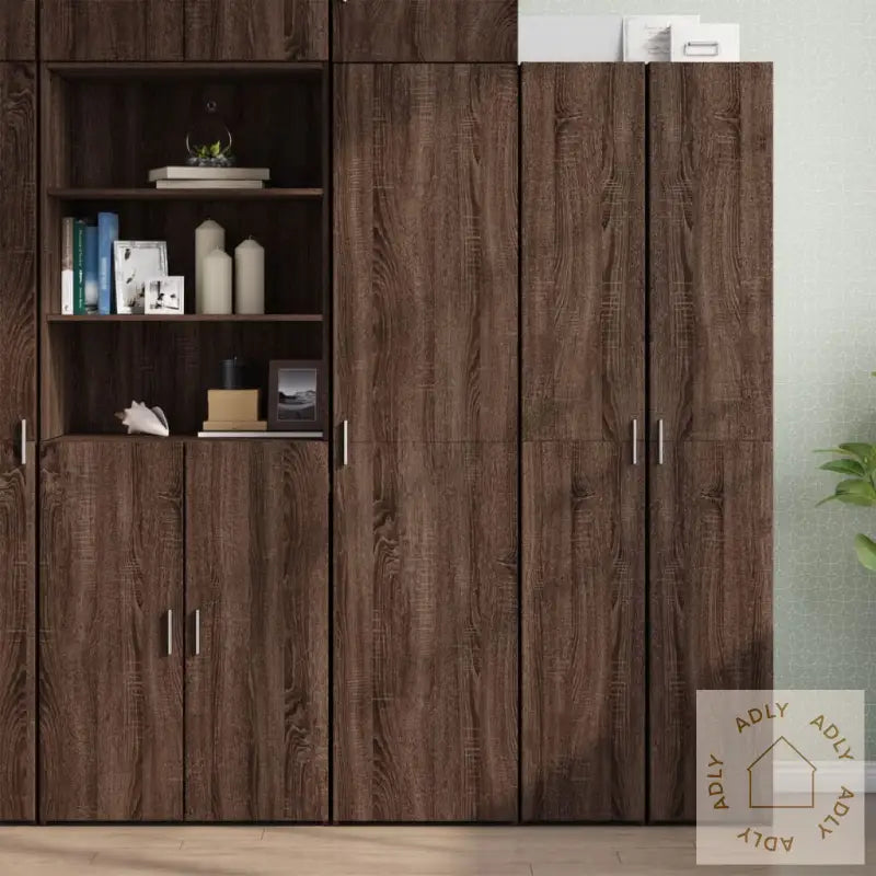 Hylle Brun Eik 45X42,5X185 Cm Konstruert Tre