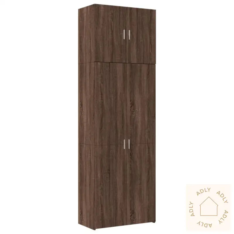 Highboard Brun Eik 80X42,5X249 Cm Konstruert Tre