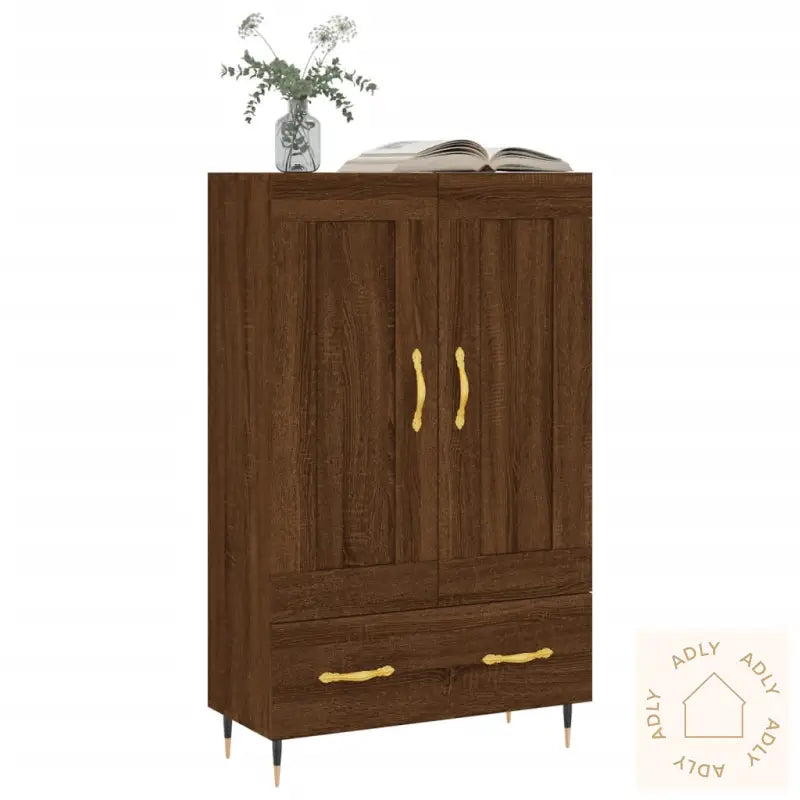 Highboard Brun Eik 69,5X31X115 Cm Konstruert Tre