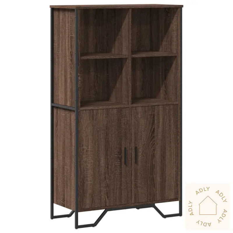Highboard Brun Eik 79,5X35,5X137,5 Cm Konstruert Tre