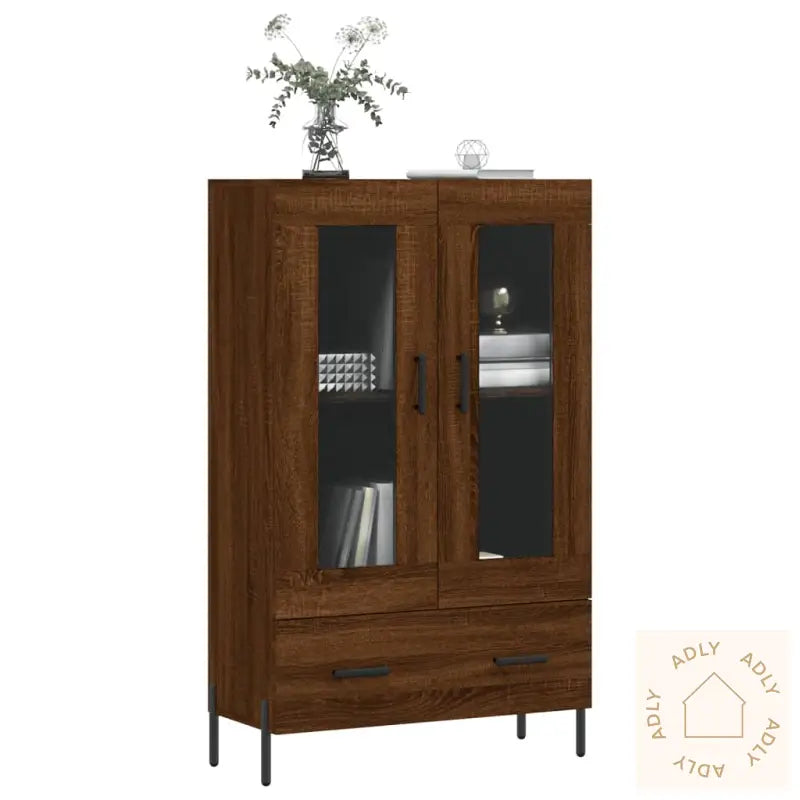 Highboard Brun Eik 69,5X31X115 Cm Konstruert Tre