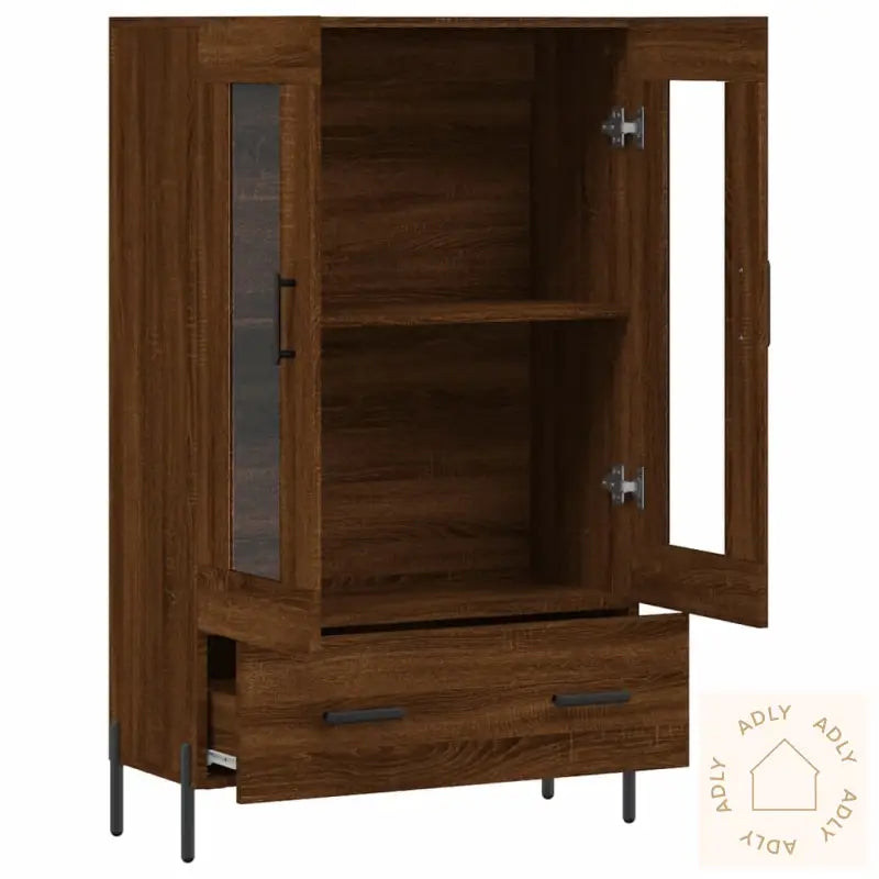 Highboard Brun Eik 69,5X31X115 Cm Konstruert Tre