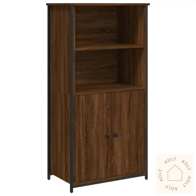 Highboard Brun Eik 62X36X121,5 Cm Konstruert Tre