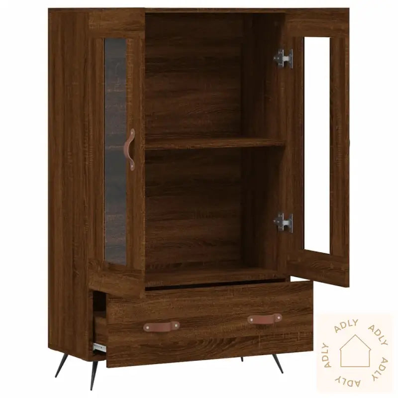 Highboard Brun Eik 69,5X31X115 Cm Konstruert Tre