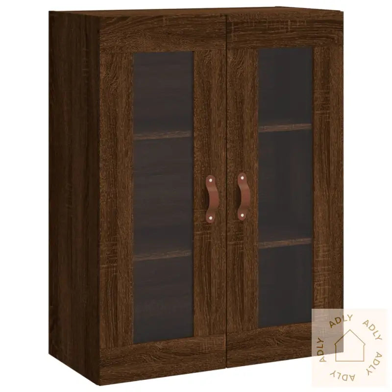 Highboard Brun Eik 69,5X34X180 Cm Konstruert Tre
